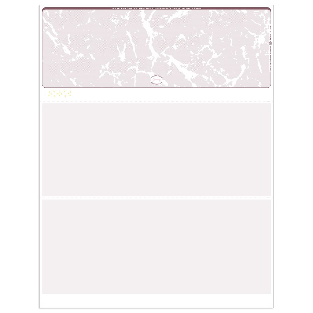 Blank Checks Top Format - Check Depot