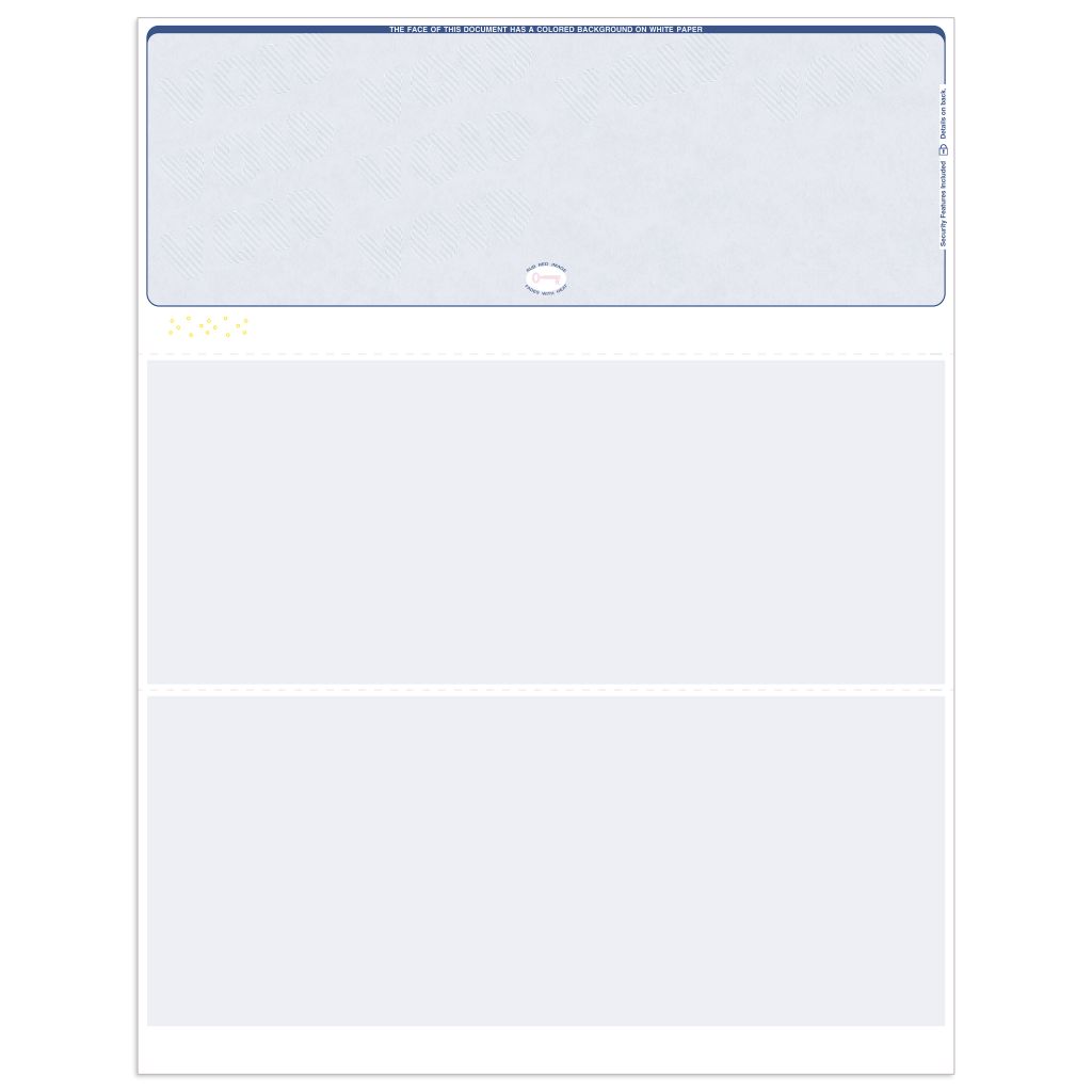 Blank Checks Top Format - Check Depot