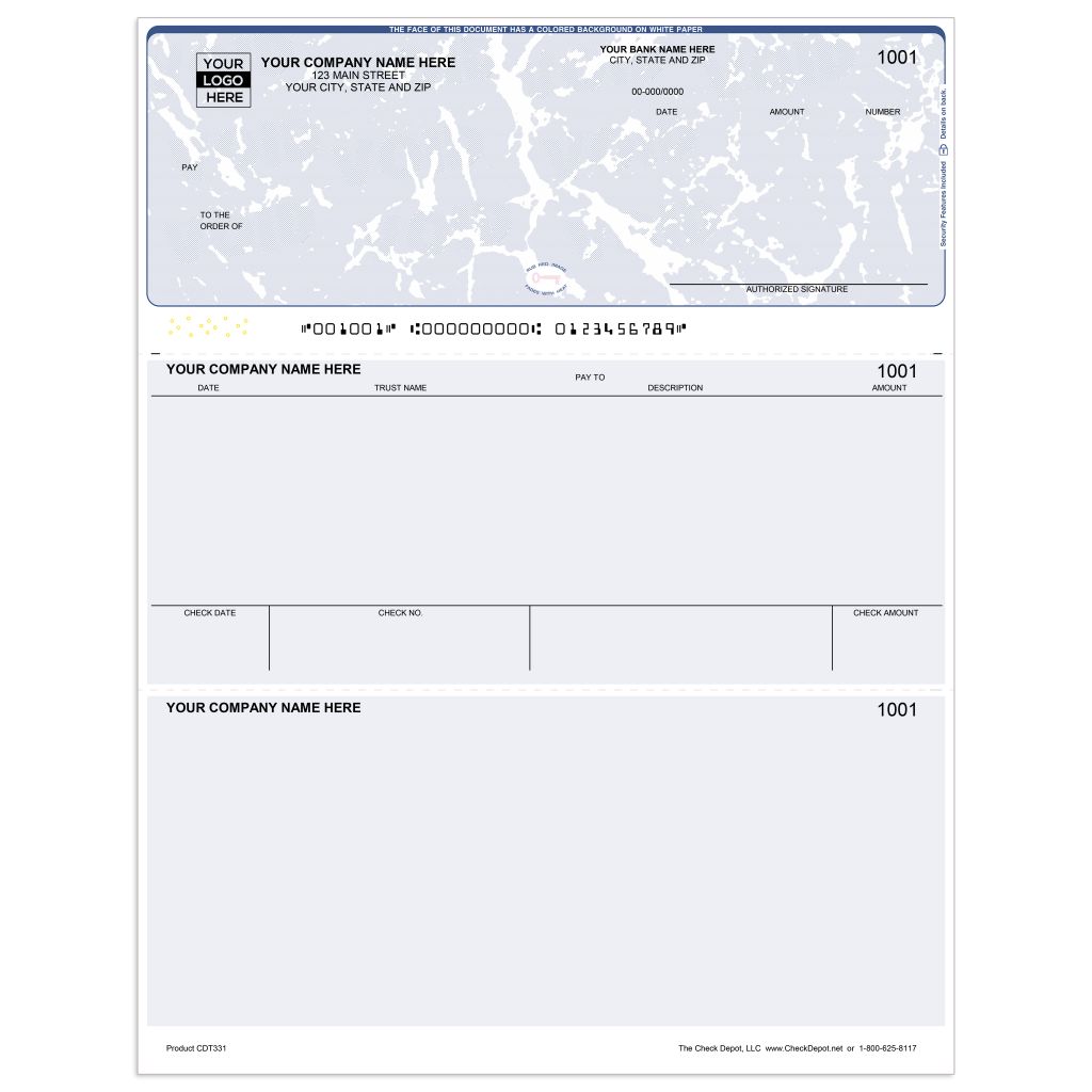 331 Check Form Laser Top Accounts Payable Computer Checks - CDT331 - Check Depot