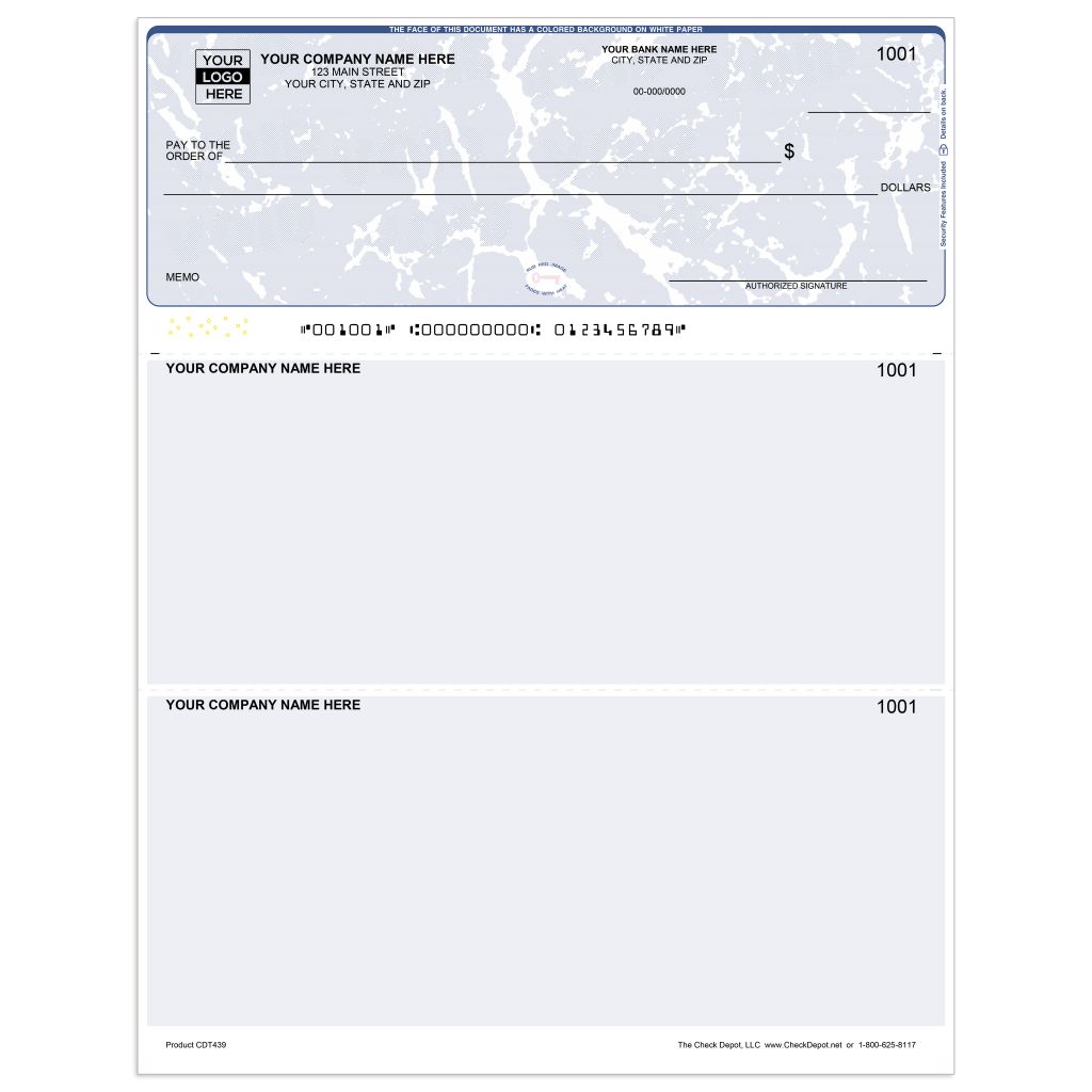 Laser Top Multi-Purpose Computer Checks with Lines - CDT438 - Check Depot