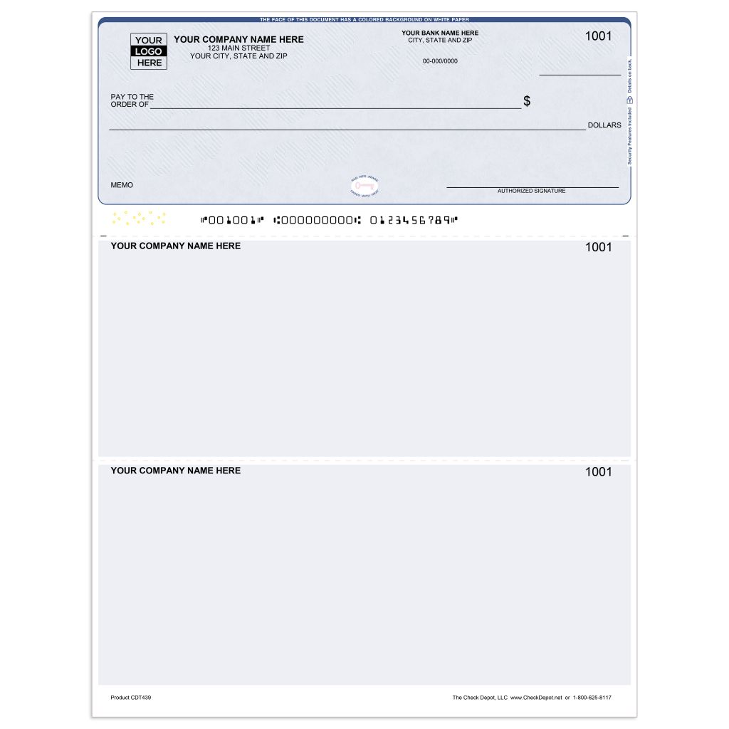 Laser Top Multi-Purpose Computer Checks with Lines - CDT438 - Check Depot