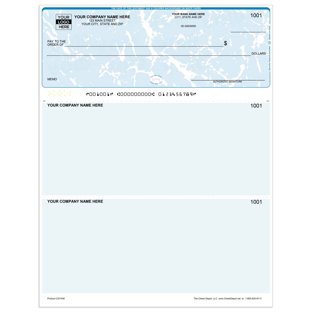 Laser Top Multi-Purpose Computer Checks with Lines - CDT438 - Check Depot