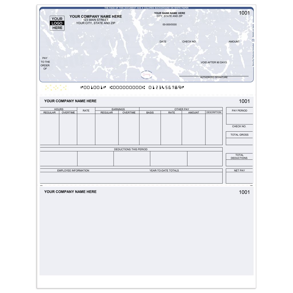 Laser Top Payroll Checks - CDT691 - Check Depot