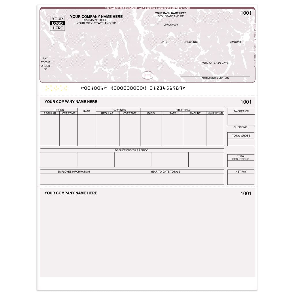 Laser Top Payroll Checks - CDT691 - Check Depot