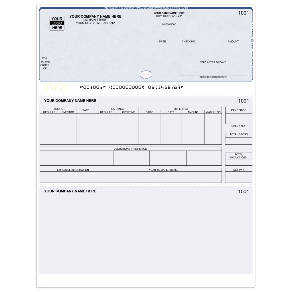 Laser Top Payroll Checks - CDT691 - Check Depot