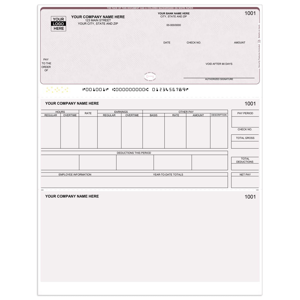 Laser Top Payroll Checks - CDT691 - Check Depot