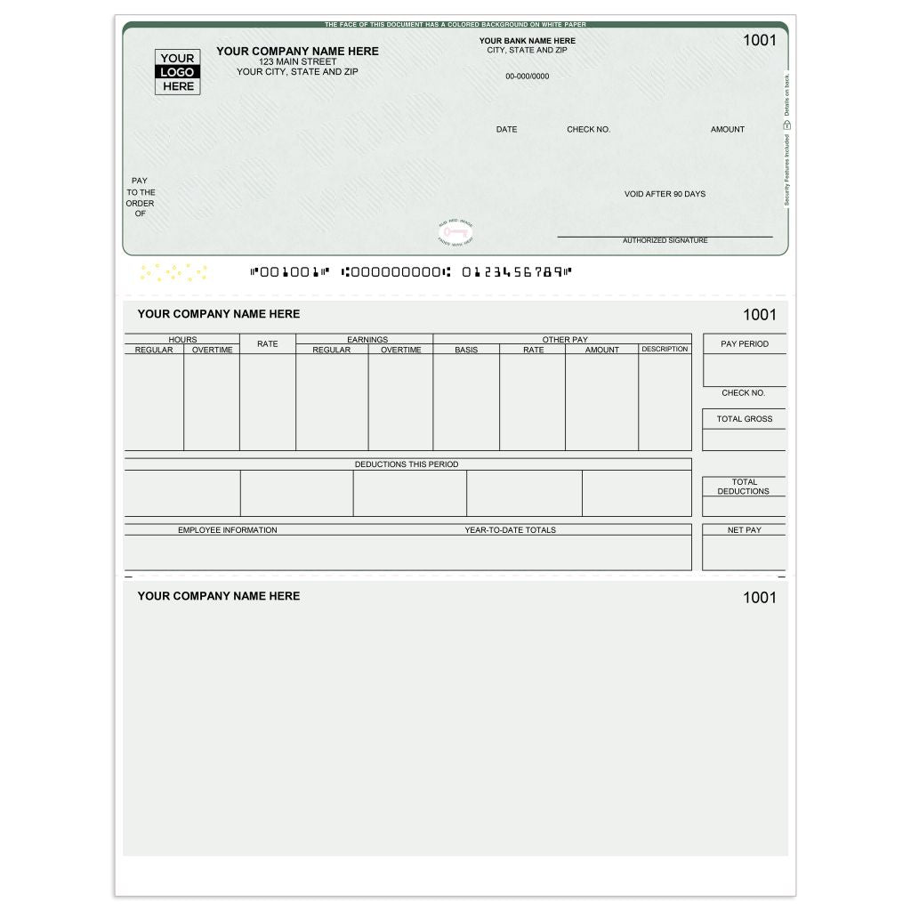 Laser Top Payroll Checks - CDT691 - Check Depot