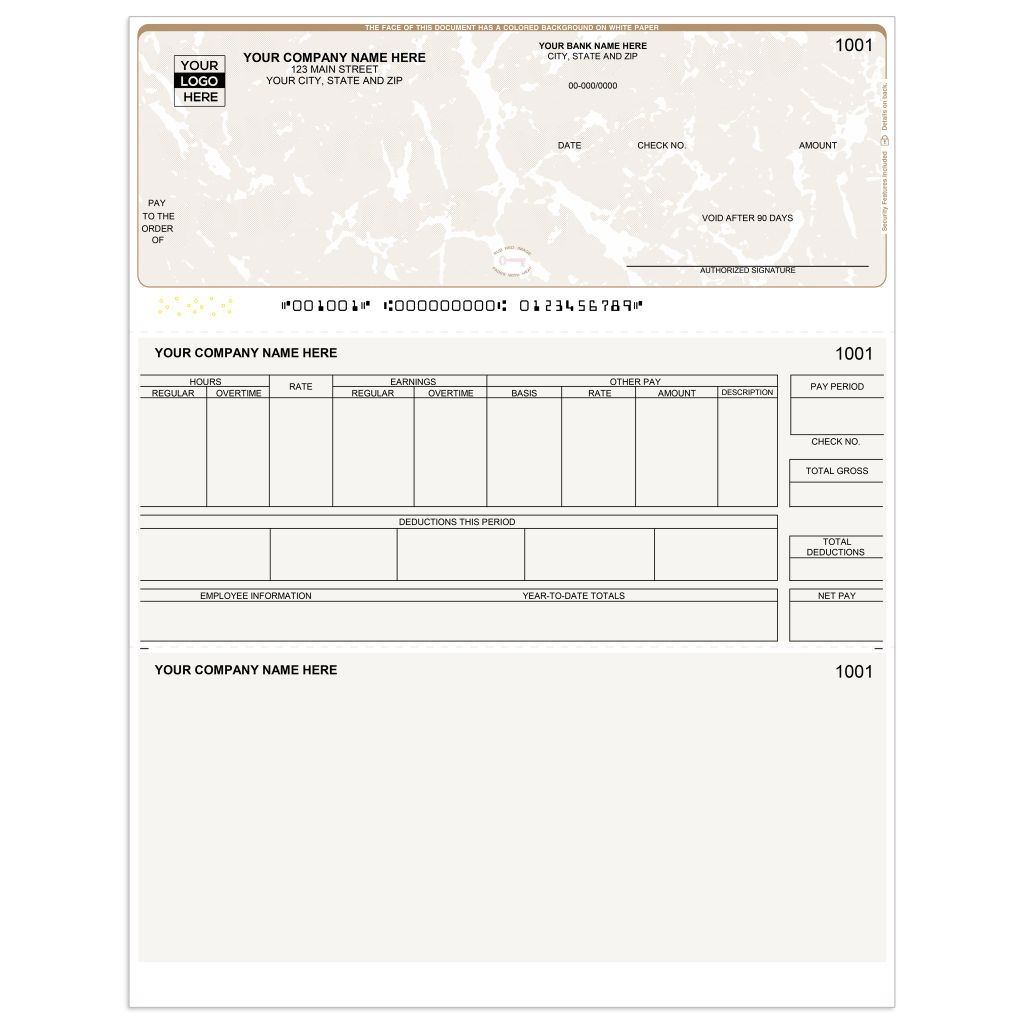Laser Top Payroll Checks - CDT691 - Check Depot