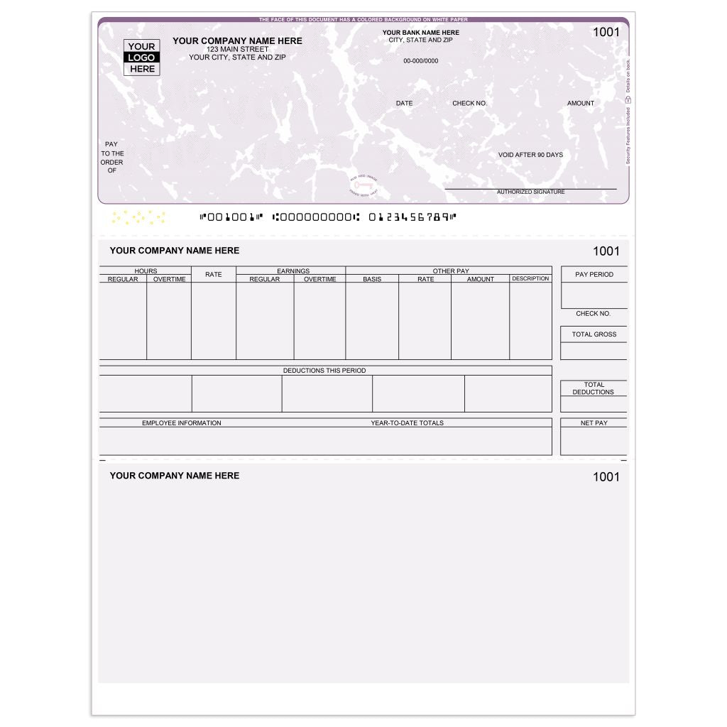 Laser Top Payroll Checks - CDT691 - Check Depot