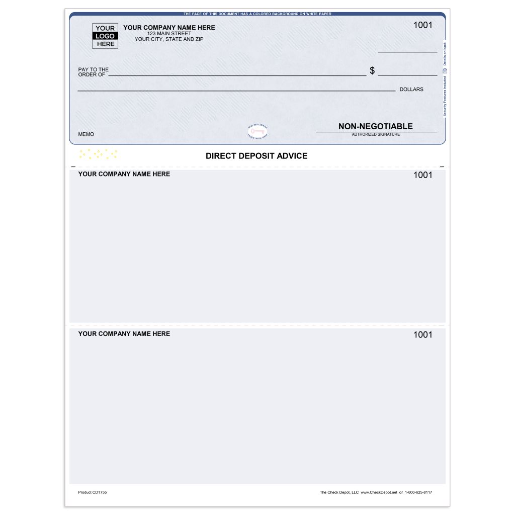 QuickBooks Direct Deposit Advice Slips - Check Depot