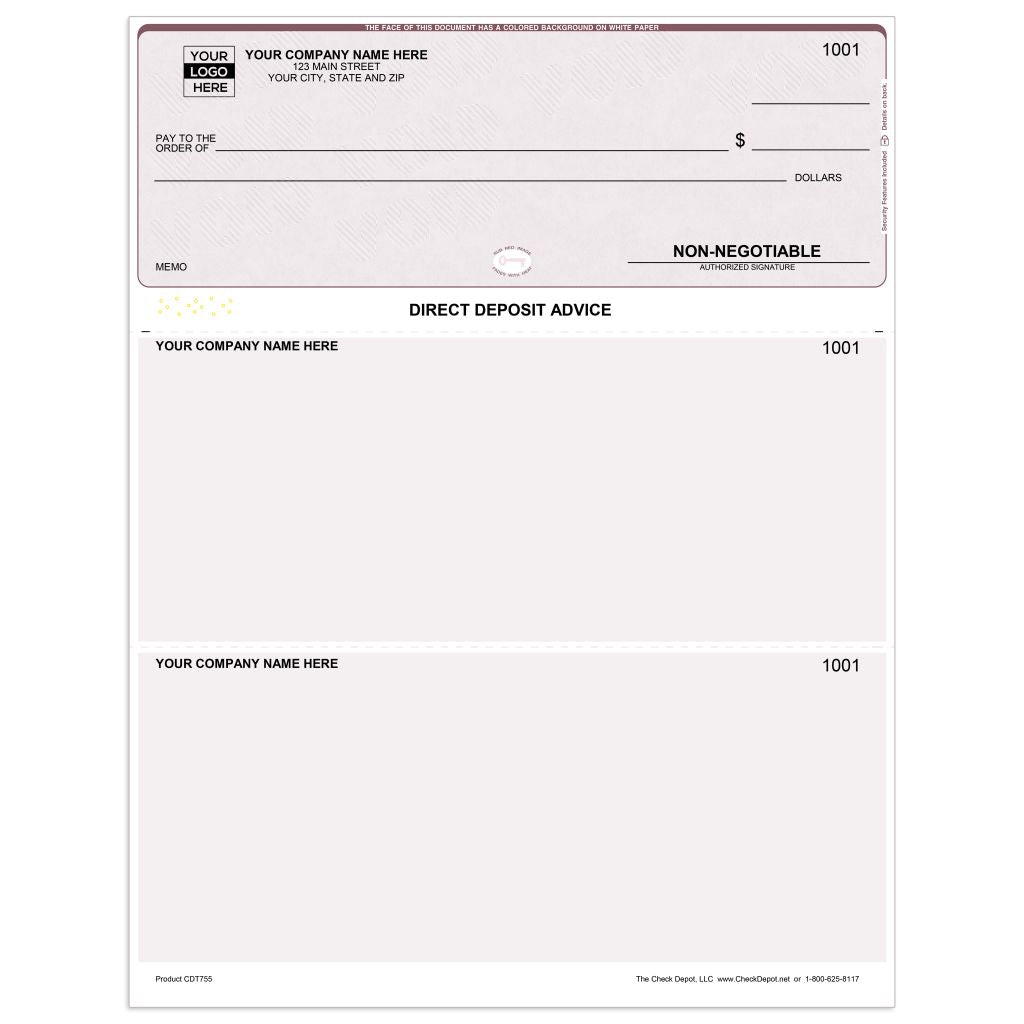 QuickBooks Direct Deposit Advice Slips - Check Depot