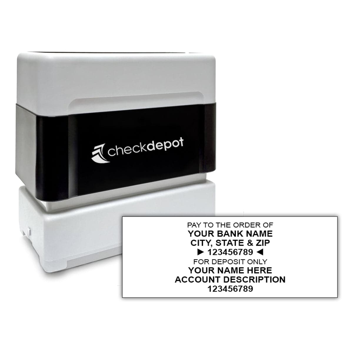 Endorsement Stamp — Self-Inking, Popular Layout - Check Depot