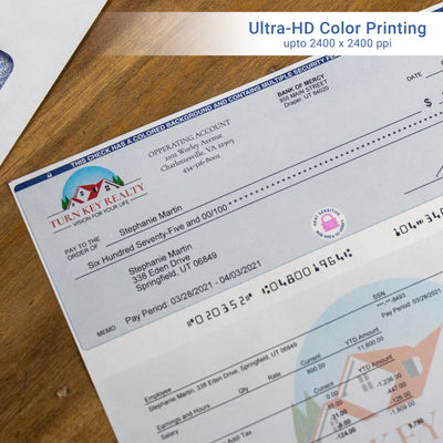 Full-Color, High-Security, Direct Deposit Advice Slips - Check Depot